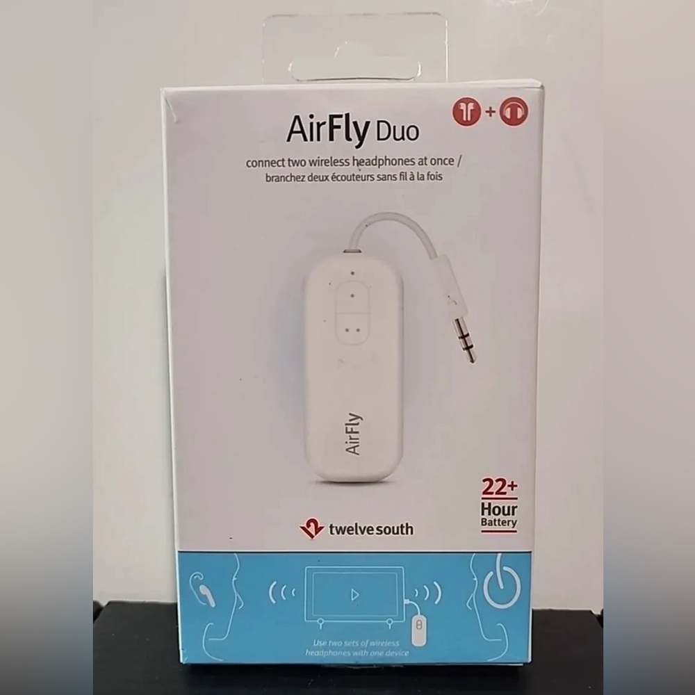 Twelve South - AirFly Duo Portable Bluetooth Audio Receiver - White NEW